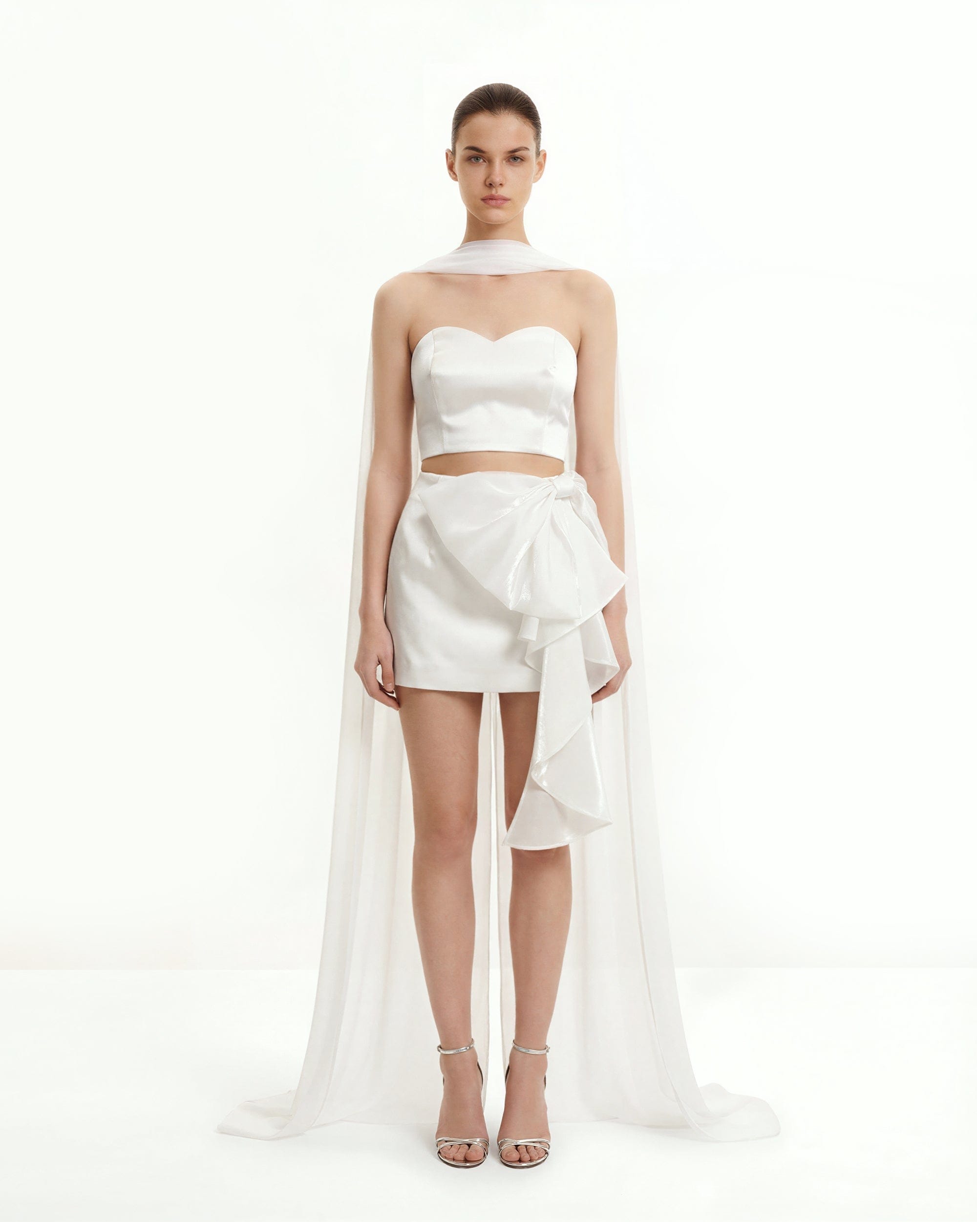 Tulle Cape Shawl - White
