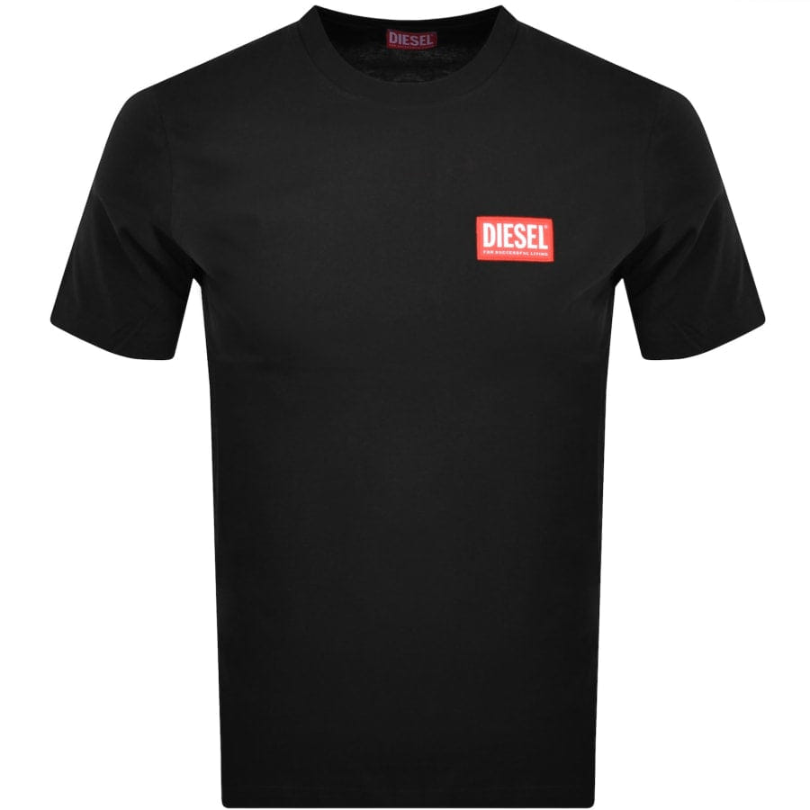 Diesel T Box Lab Logo T Shirt Black