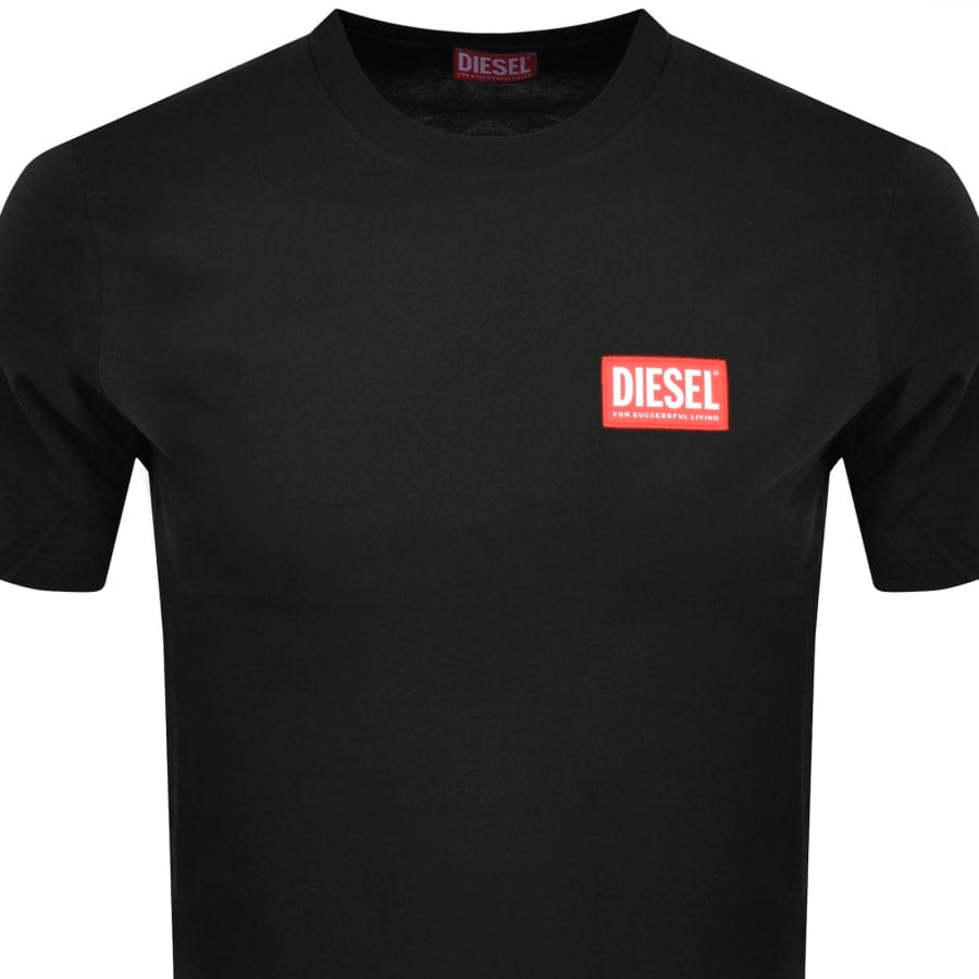 Diesel T Box Lab Logo T Shirt Black