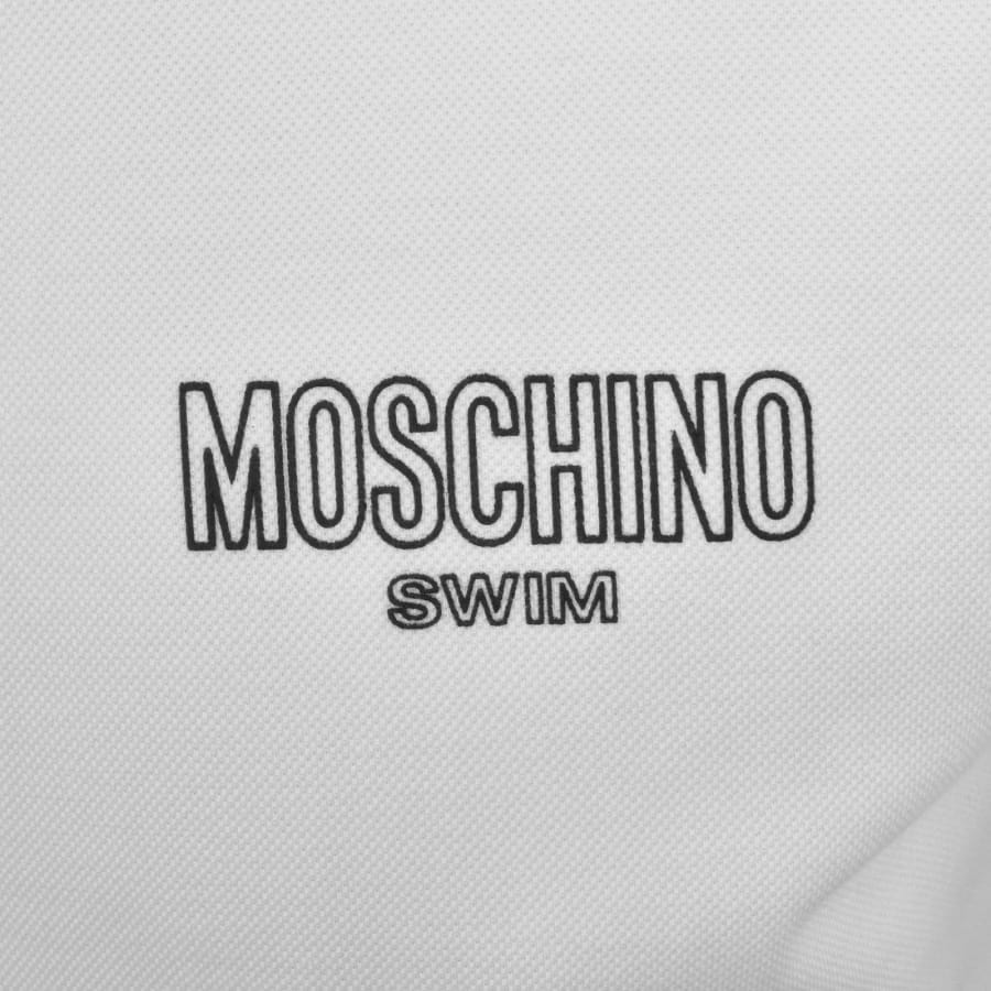 Moschino Swim Short Sleeved Polo T Shirt White