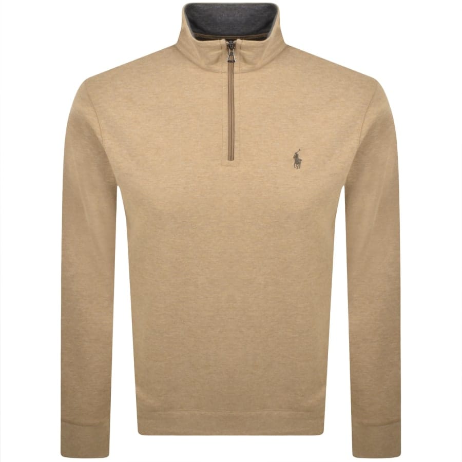 Ralph Lauren Half Zip Sweatshirt Brown