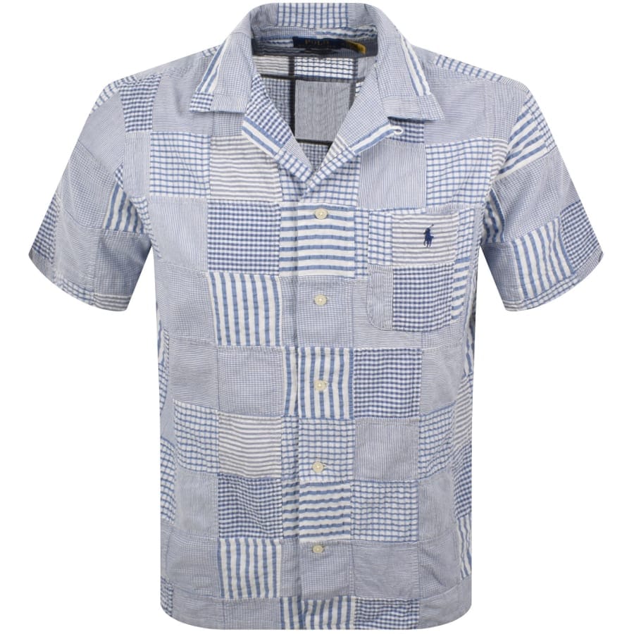 Ralph Lauren Wrinkled Patchwork Shirt Blue