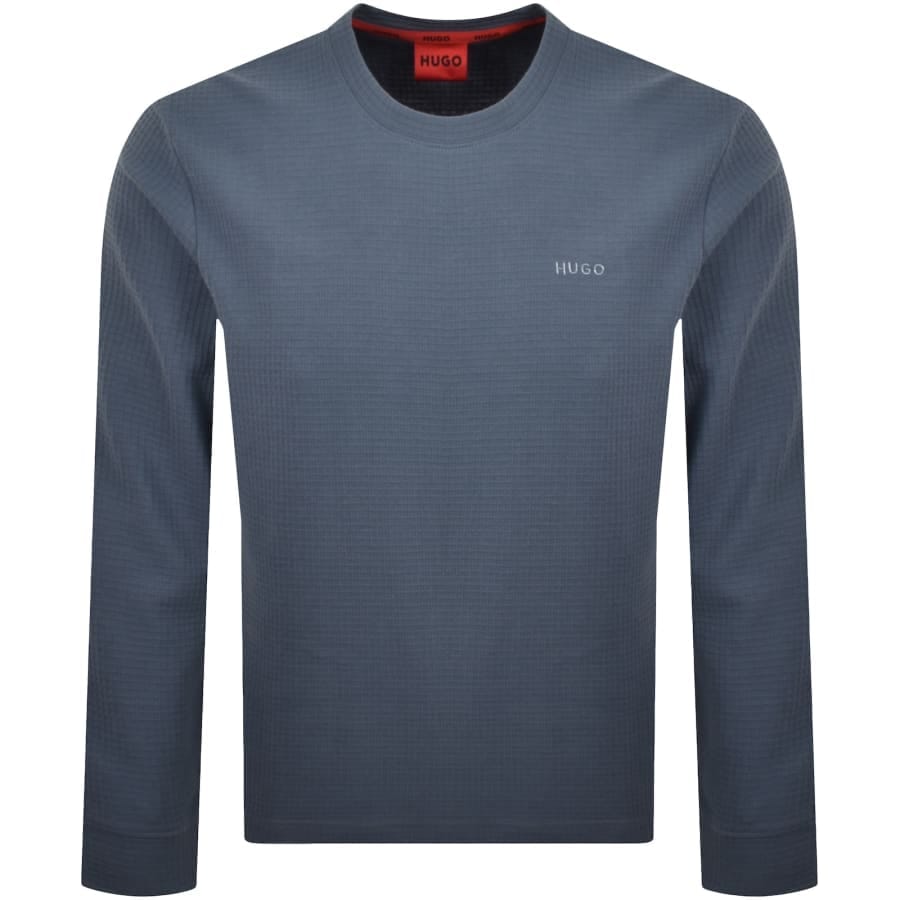 HUGO Austin Long Sleeved T Shirt Blue