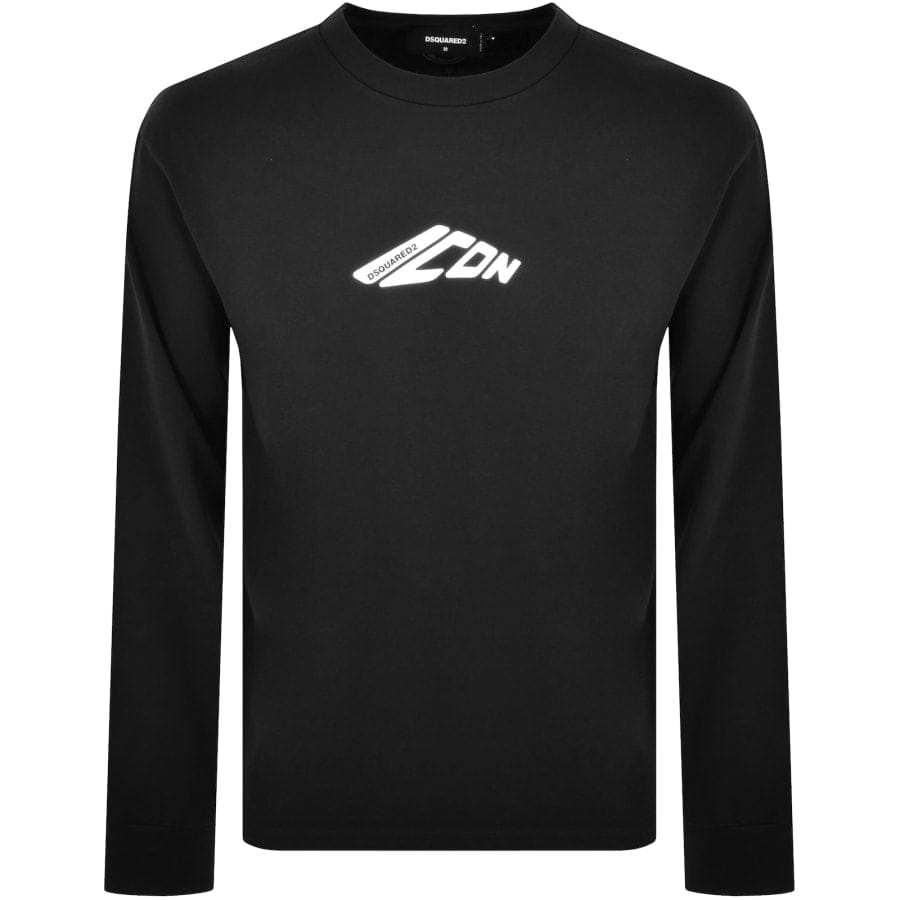 DSQUARED2 Logo Long Sleeve T Shirt Black