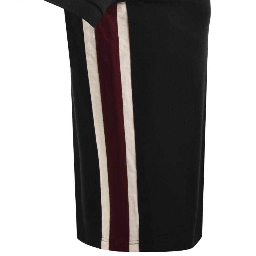 Fred Perry Tramline Quarter Zip Polo T Shirt Black