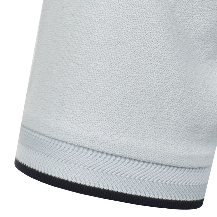 Fred Perry Zip Neck Crepe Polo Blue