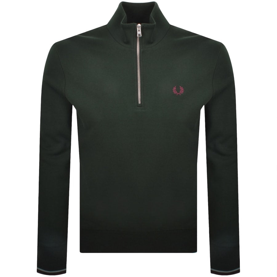 Fred Perry Half Zip Sweatshirt Green