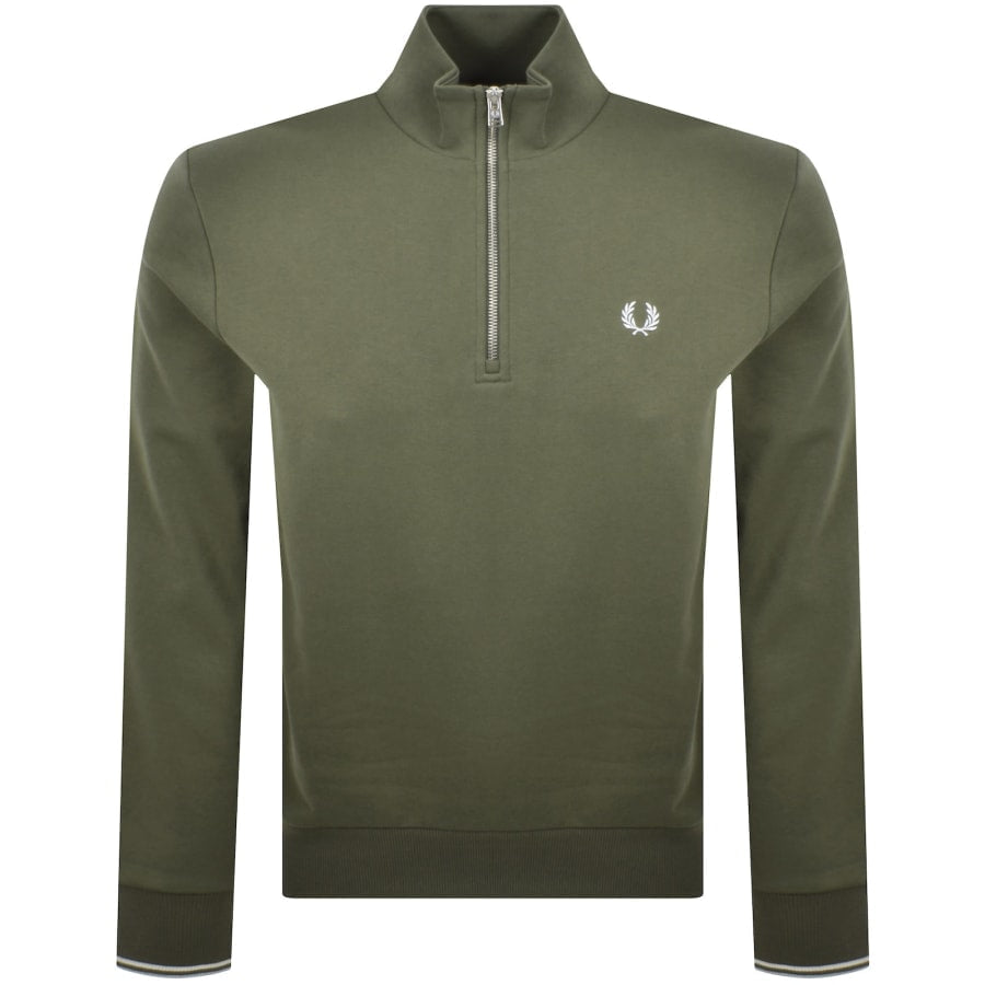 Fred Perry Half Zip Sweatshirt Green