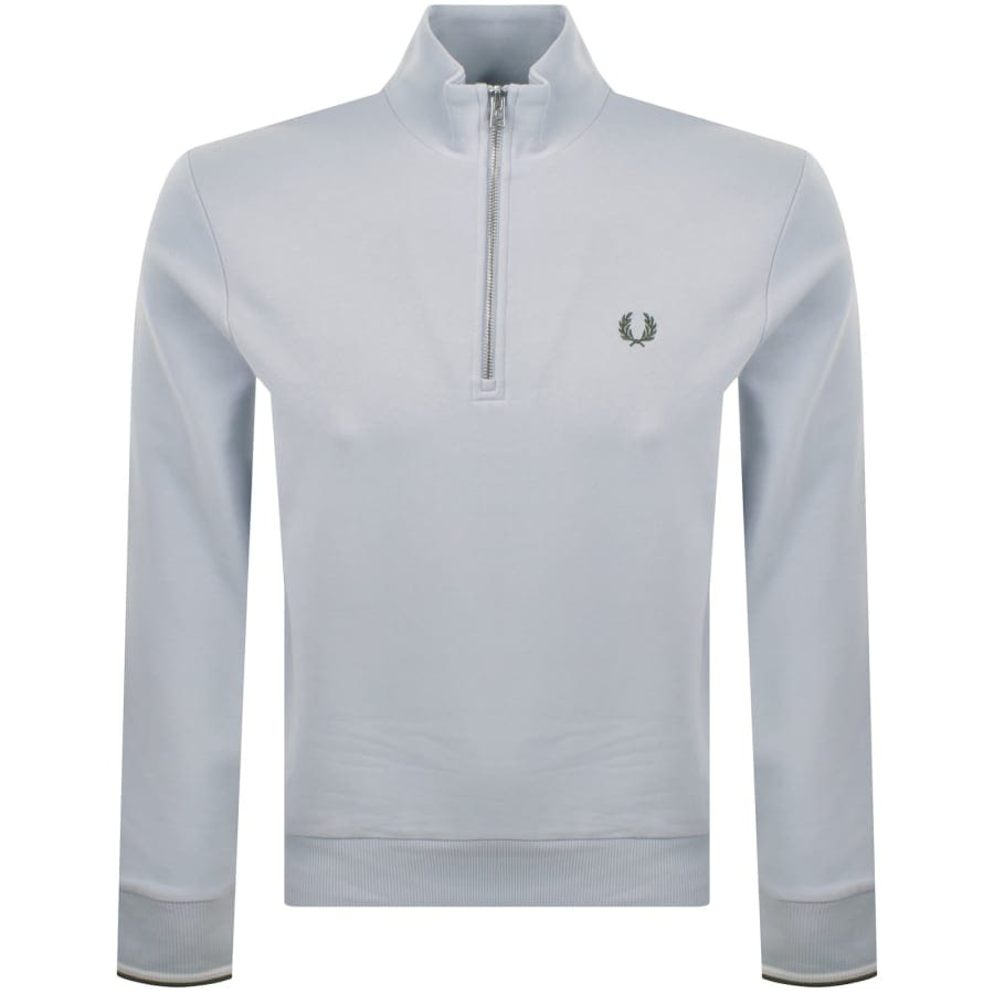 Fred Perry Half Zip Sweatshirt Dusky Blue