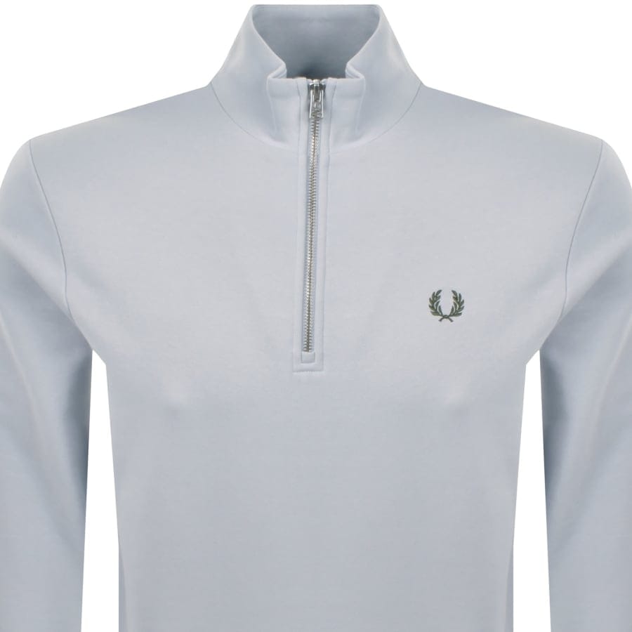 Fred Perry Half Zip Sweatshirt Dusky Blue