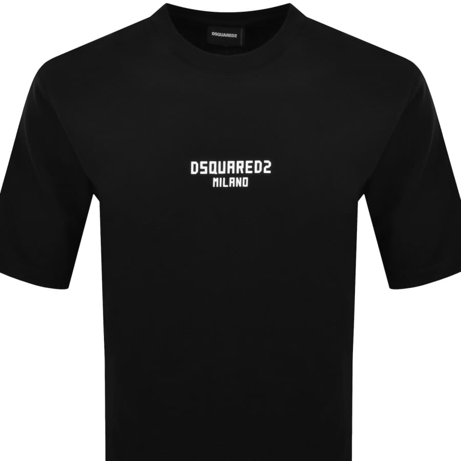 DSQUARED2 Logo Print Loose Fit T Shirt Black