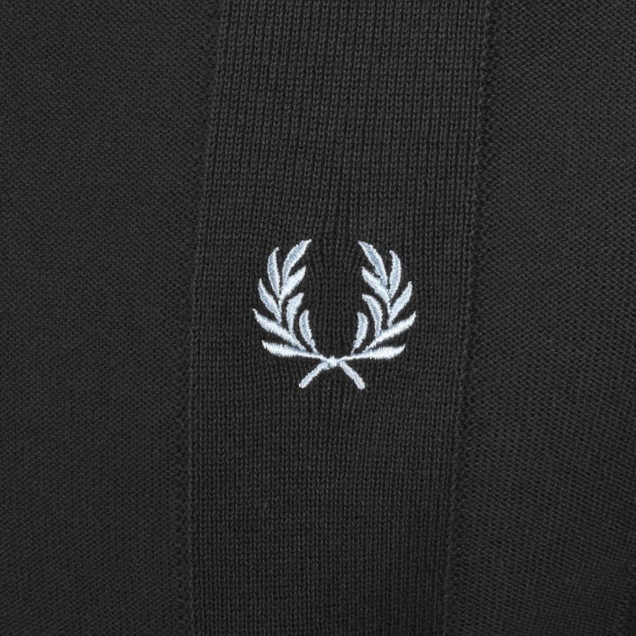 Fred Perry Vertical Stripe Knit Polo Shirt Grey