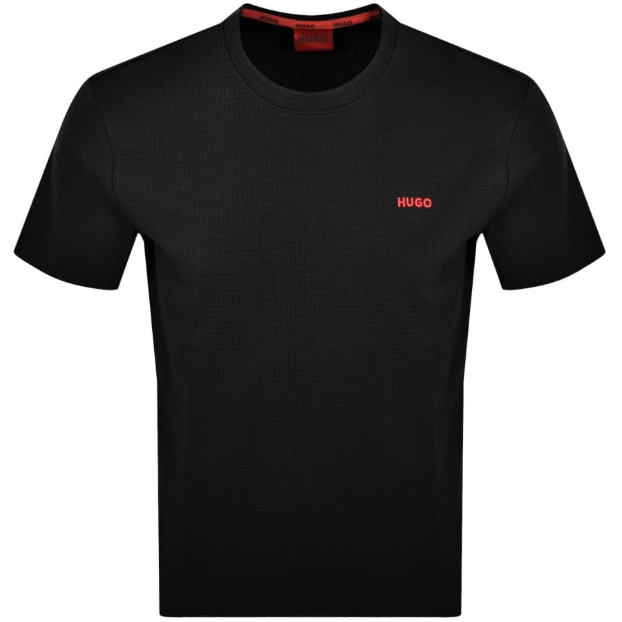 HUGO Austin Waffle T Shirt Black