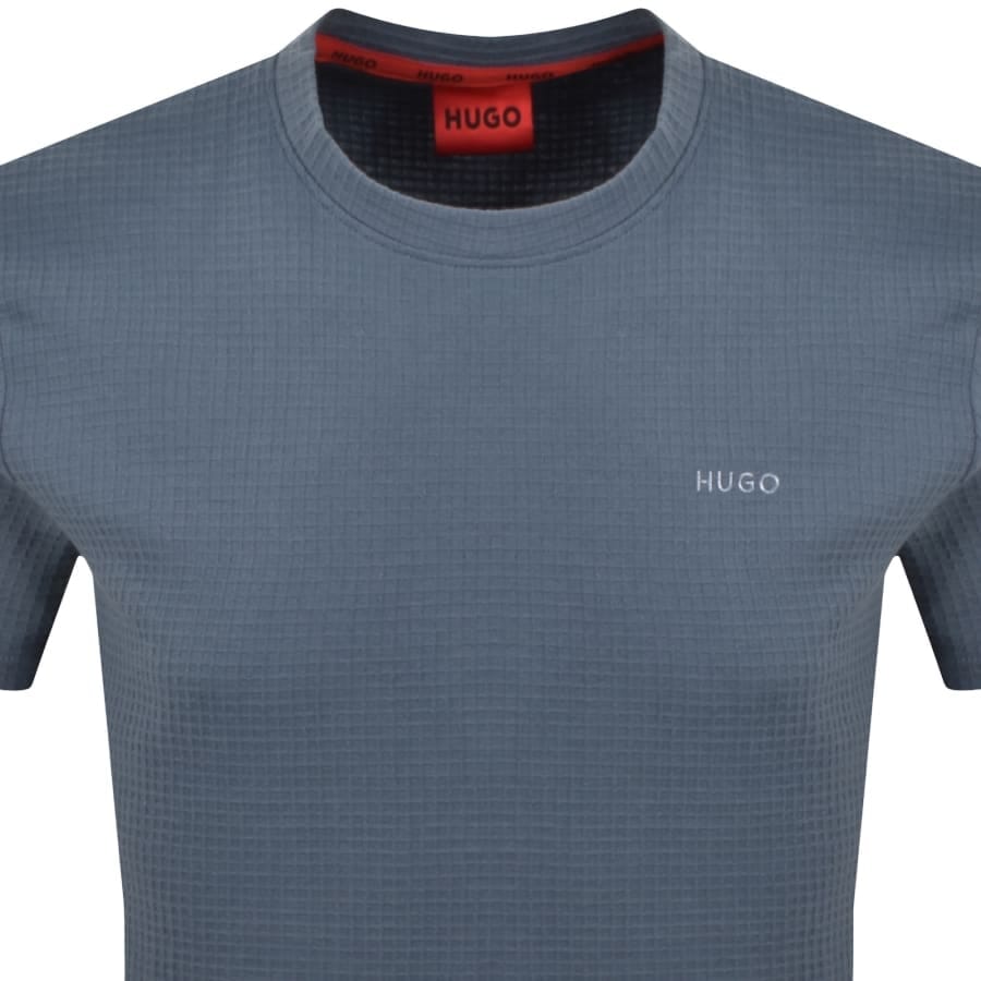 HUGO Austin Waffle T Shirt Blue