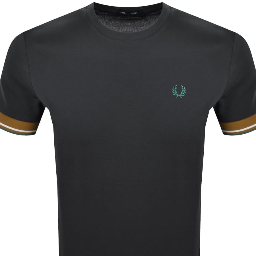 Fred Perry Twin Tipped Cuff T Shirt Grey