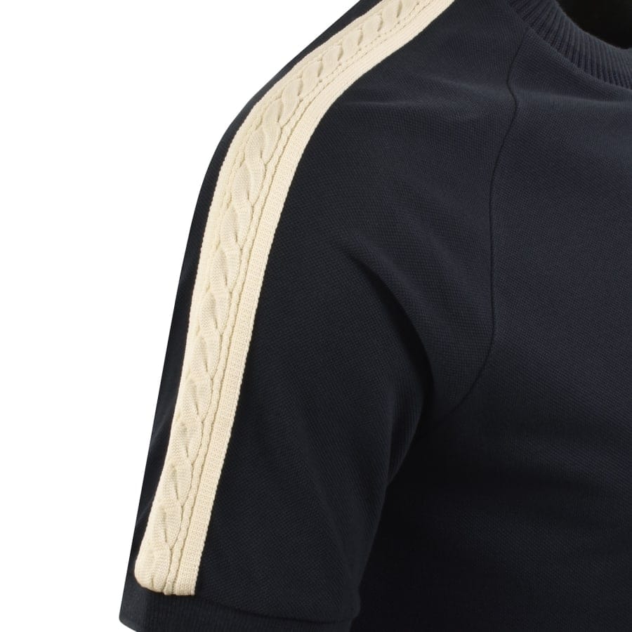 Fred Perry Pique Cable Taped T Shirt Navy