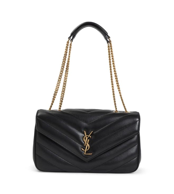 Saint Lauren Black Loulou Quilted Leather Shoulder Bag