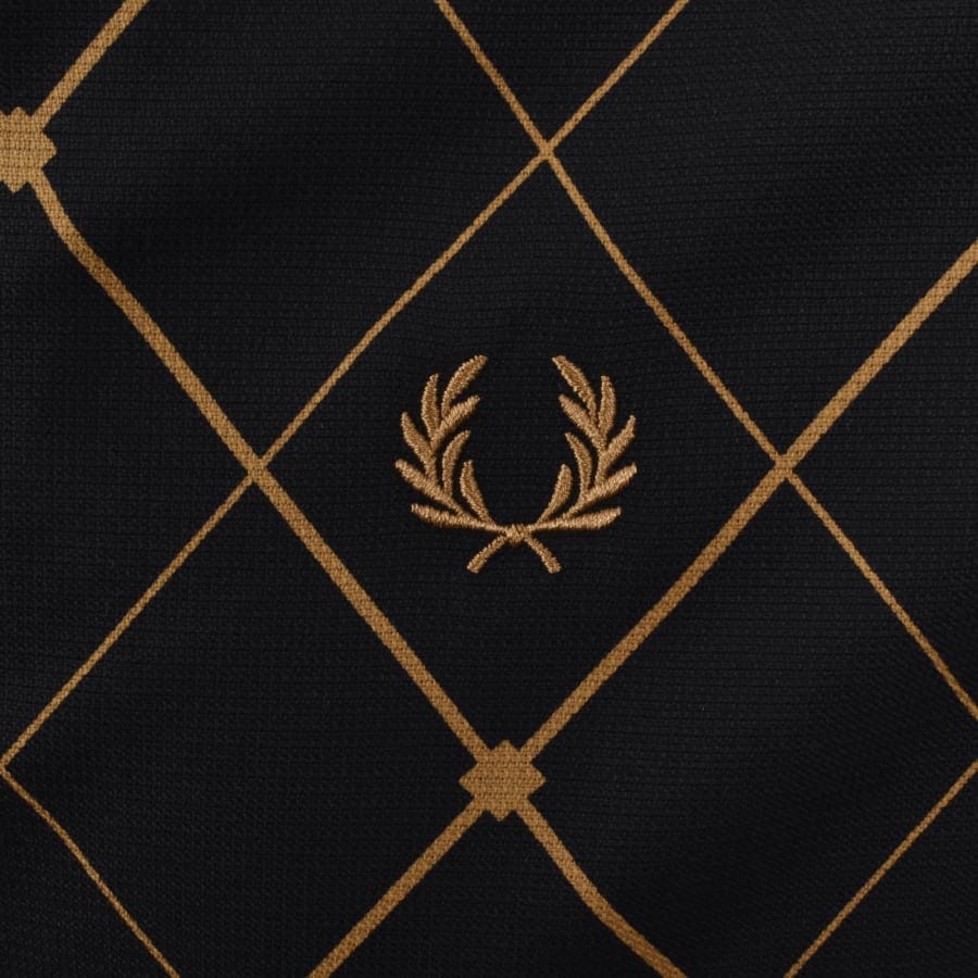 Fred Perry Argyle Short Sleeved Shirt Black