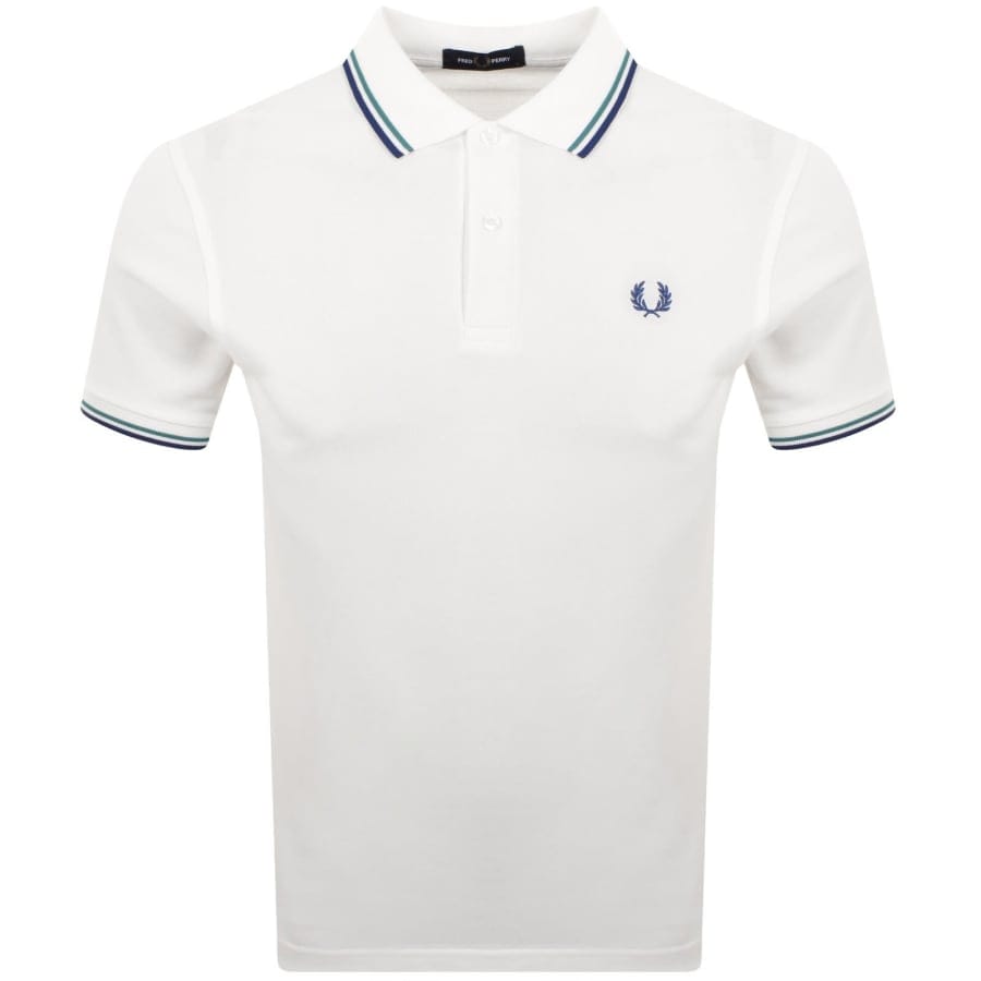 Fred Perry Twin Tipped Polo T Shirt Snow White
