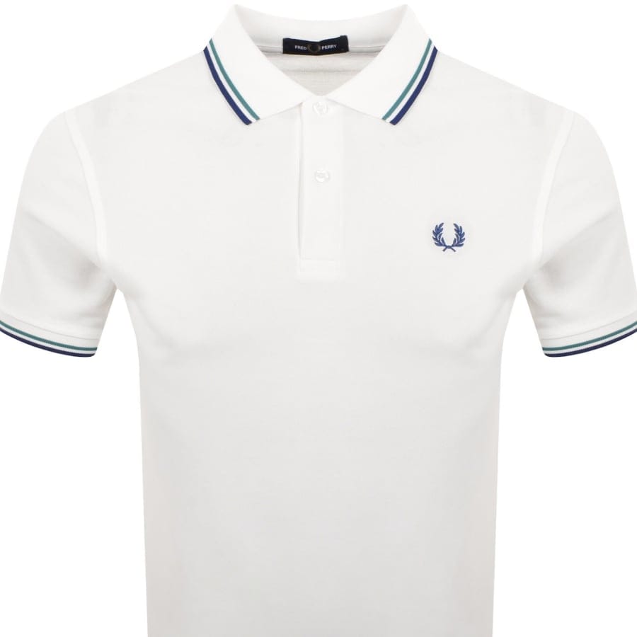Fred Perry Twin Tipped Polo T Shirt Snow White