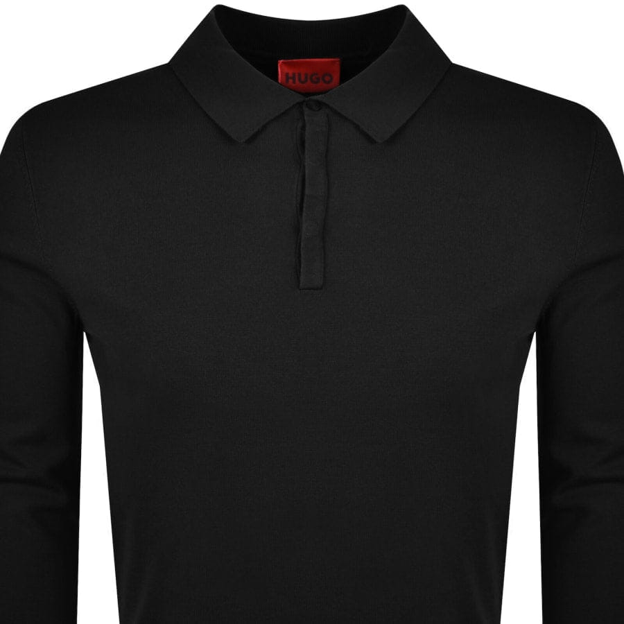 HUGO San Pippo Slim Fit Knit Polo Black