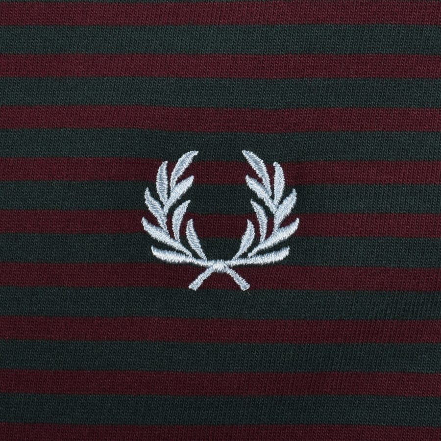 Fred Perry Fine Stripe T Shirt Green