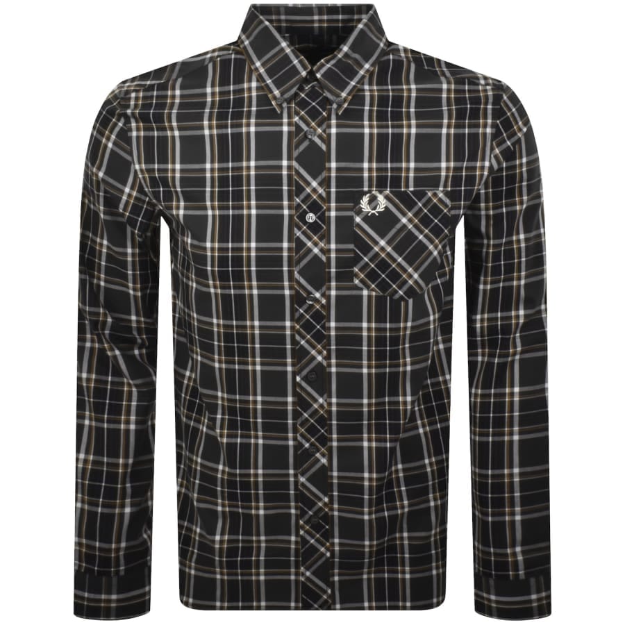 Fred Perry Long Sleeve Tartan Shirt Grey