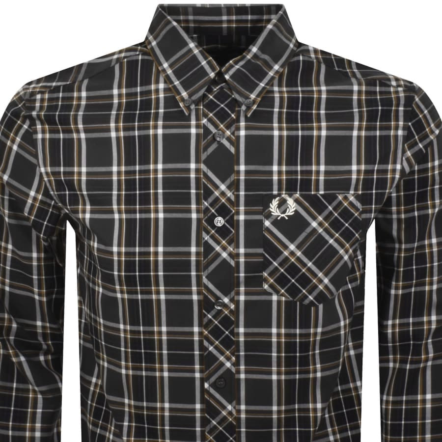 Fred Perry Long Sleeve Tartan Shirt Grey