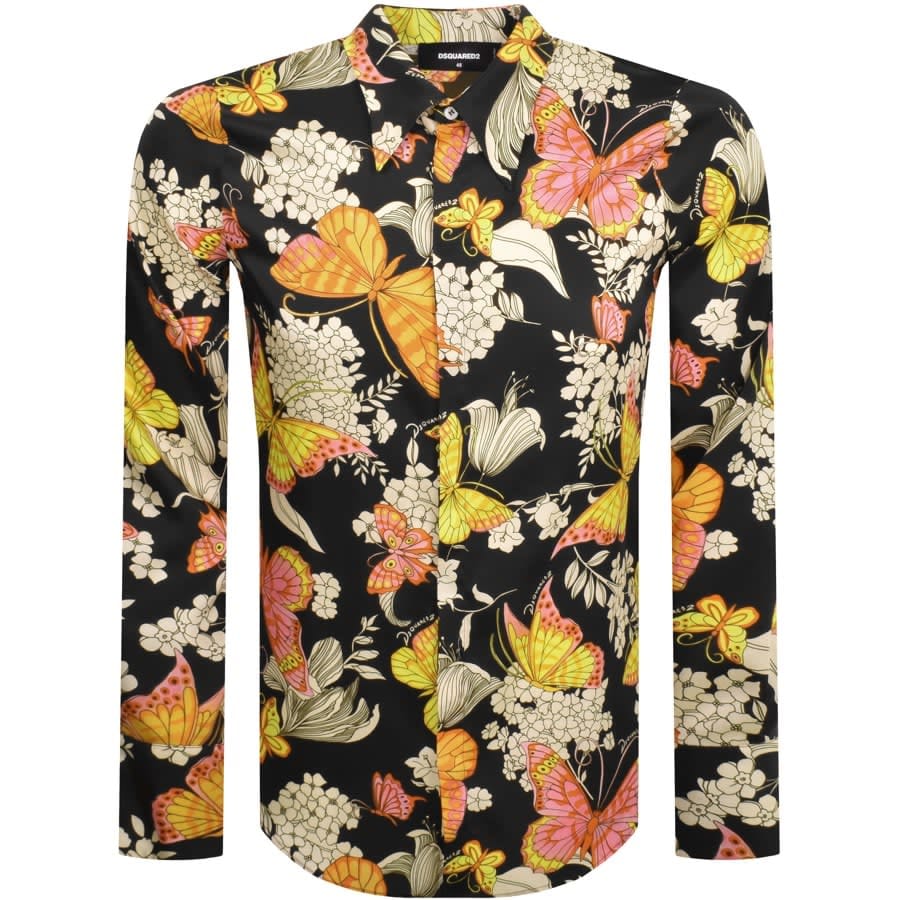 DSQUARED2 Butterfly Long Sleeve Shirt Brown
