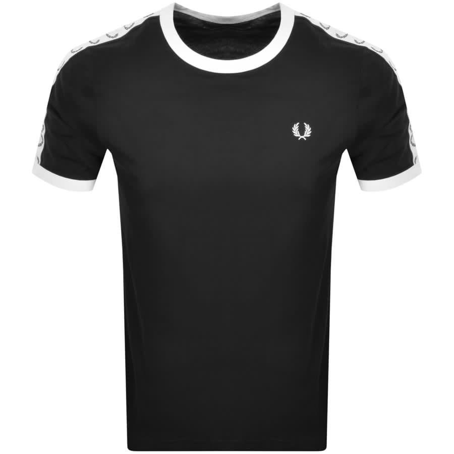 Fred Perry Taped Ringer T Shirt Black