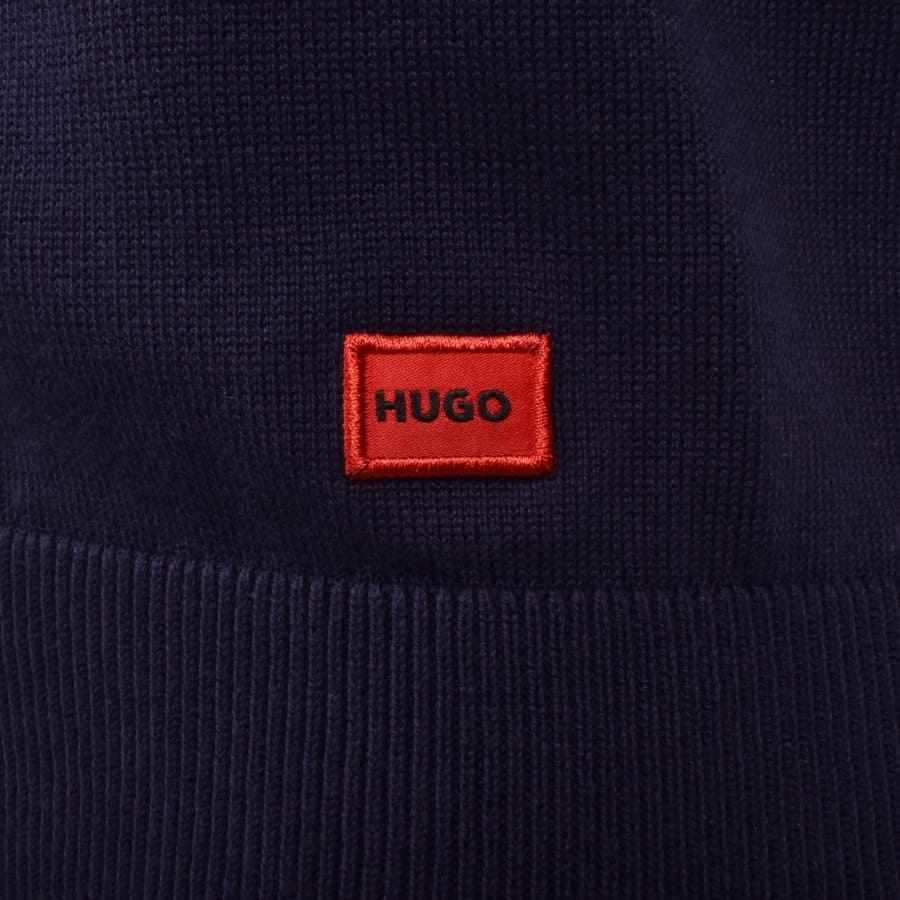 HUGO San Jacque Full Zip Knit Jumper Navy