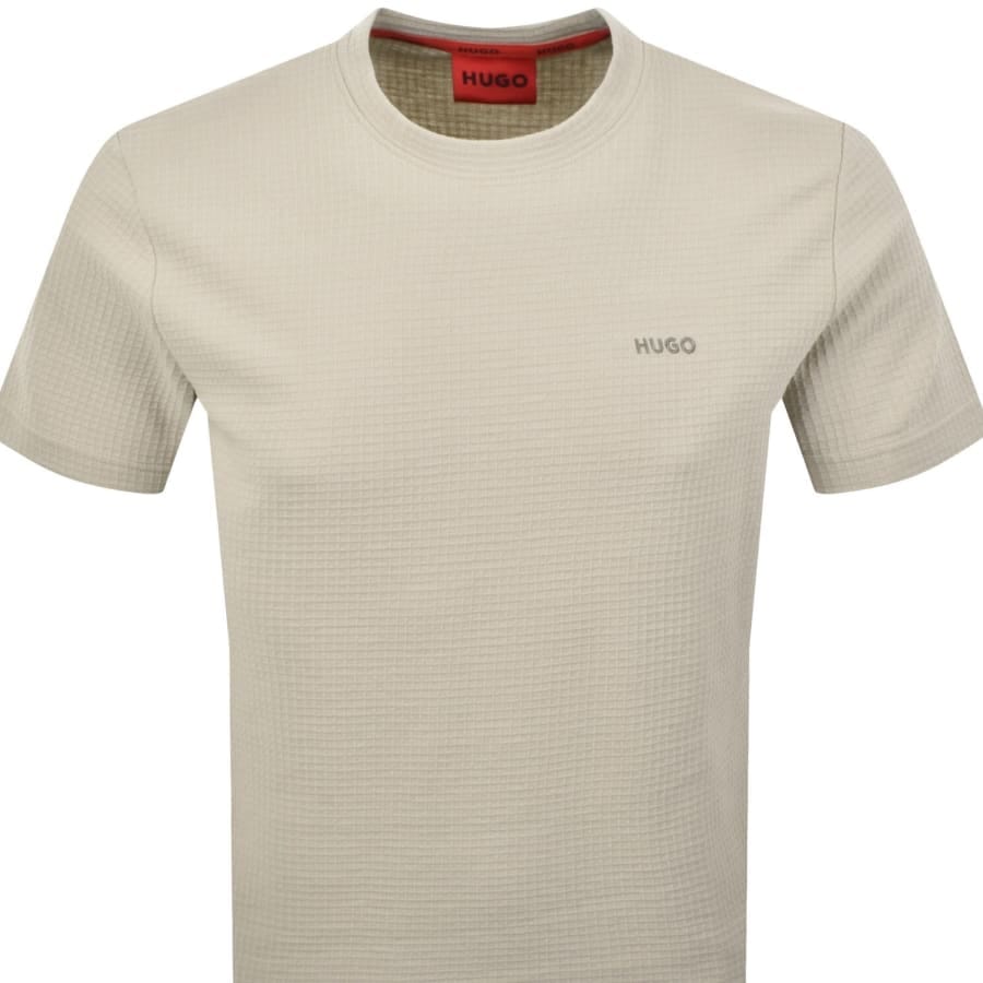 HUGO Austin Waffle T Shirt Cream