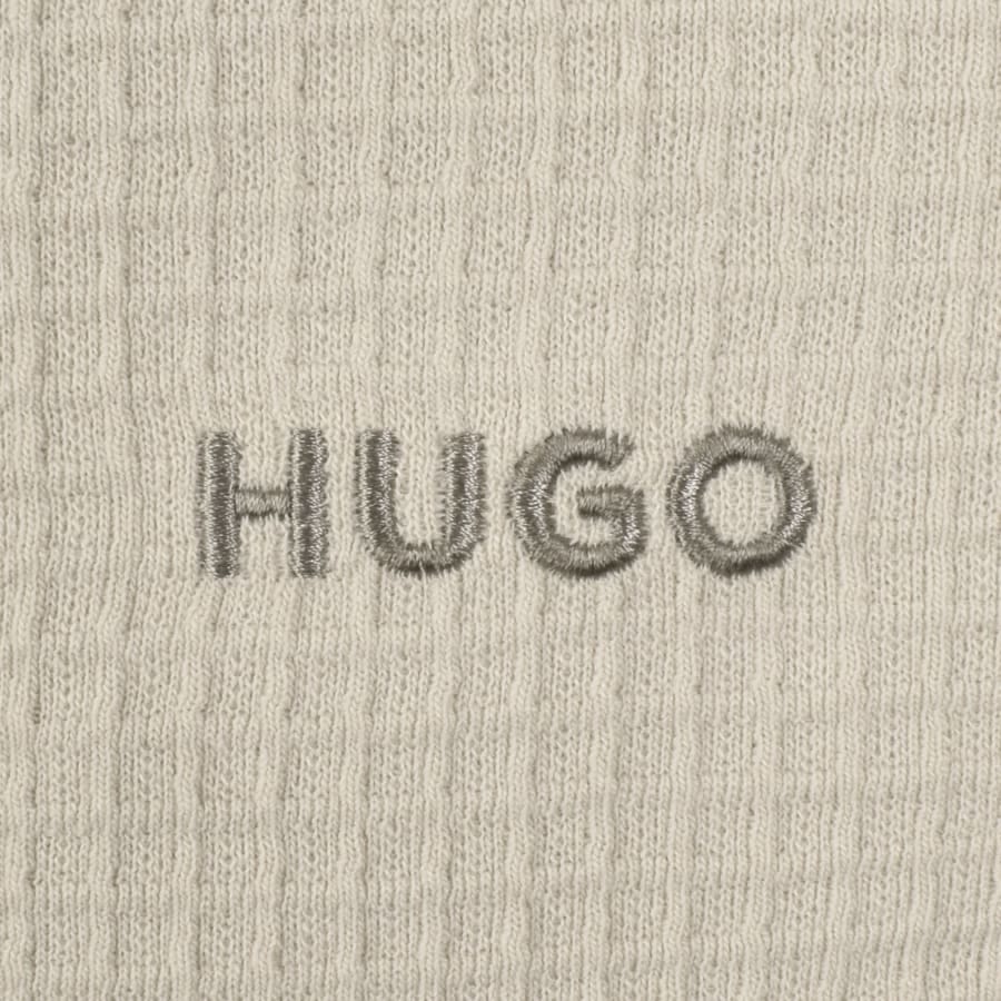 HUGO Austin Waffle T Shirt Cream