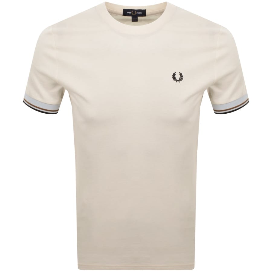 Fred Perry Twin Tipped Cuff T Shirt Cream