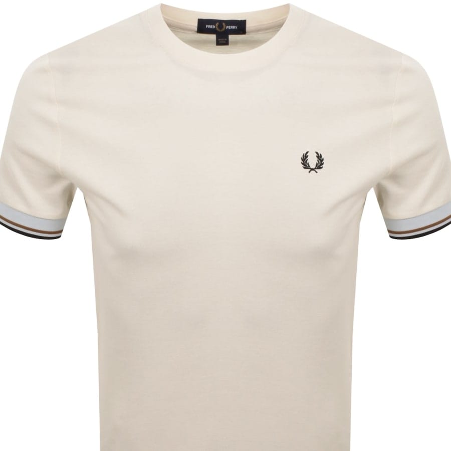 Fred Perry Twin Tipped Cuff T Shirt Cream