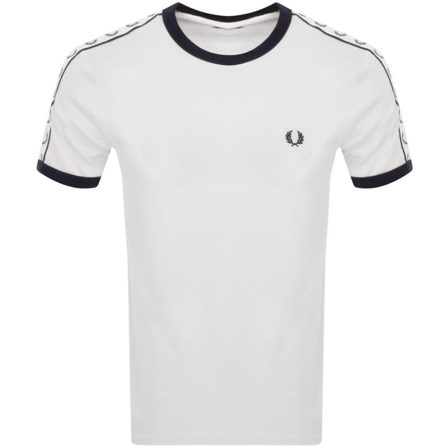 Fred Perry Taped Ringer T Shirt White