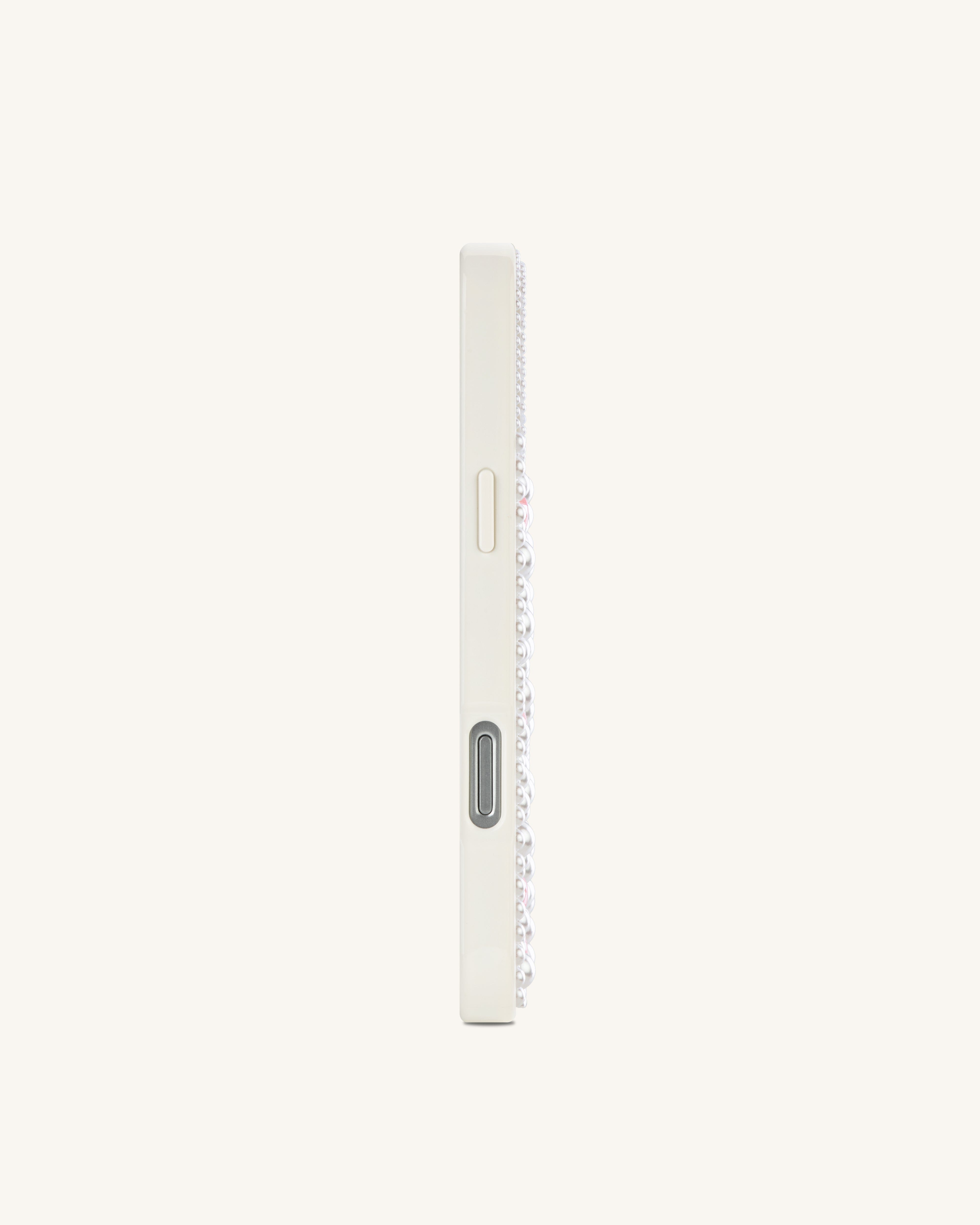 Pearl Star Embellished Phone Case - White