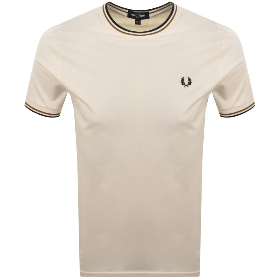 Fred Perry Twin Tipped T Shirt Ecru