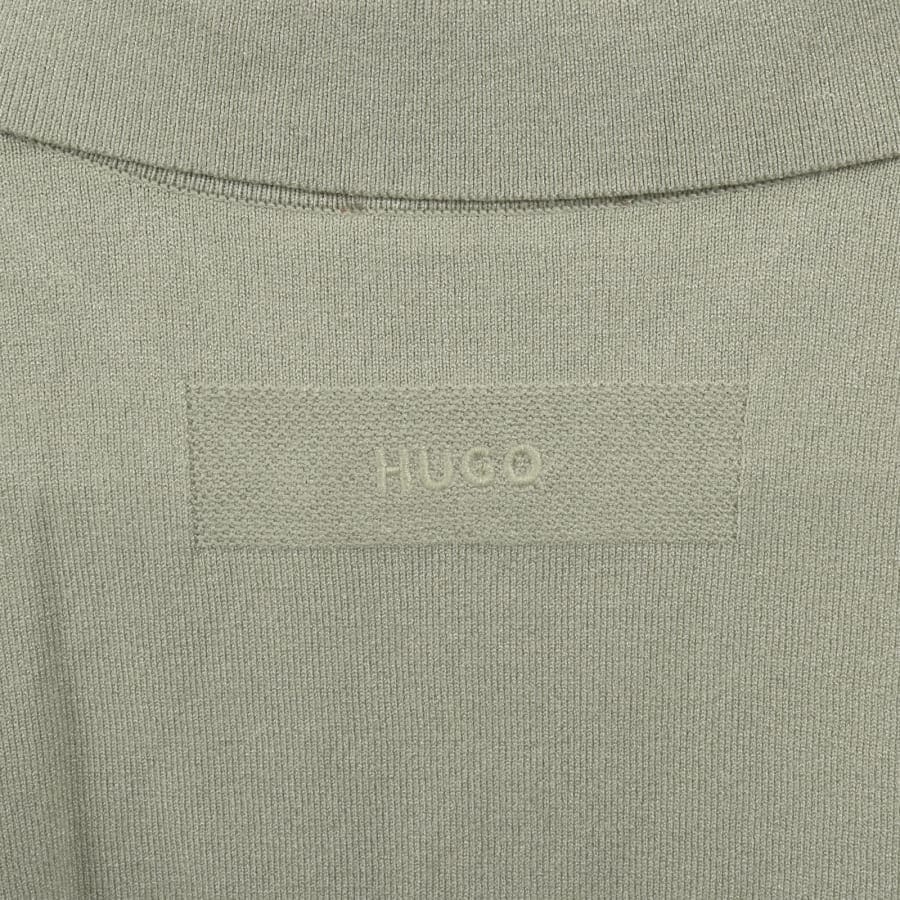 HUGO San Peter Knit Polo Jumper Green