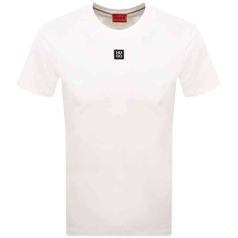 HUGO Dalile Stacked Logo T Shirt Natural White