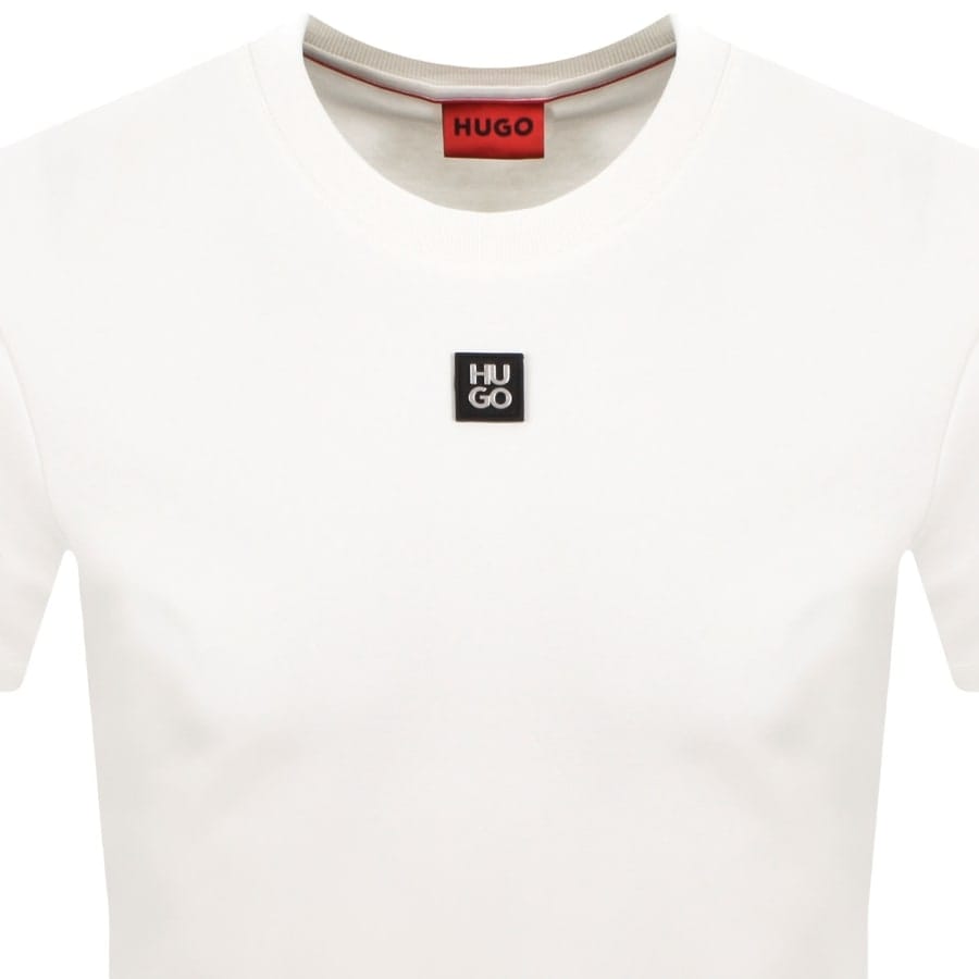 HUGO Dalile Stacked Logo T Shirt Natural White