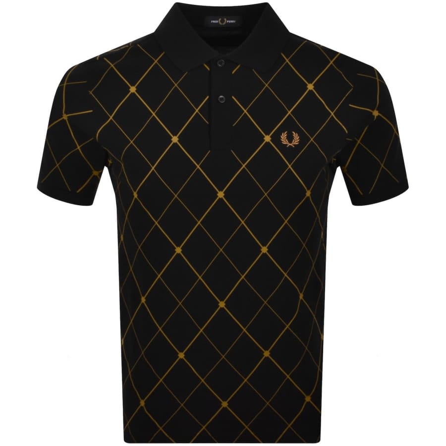 Fred Perry Argyle Print Polo Black