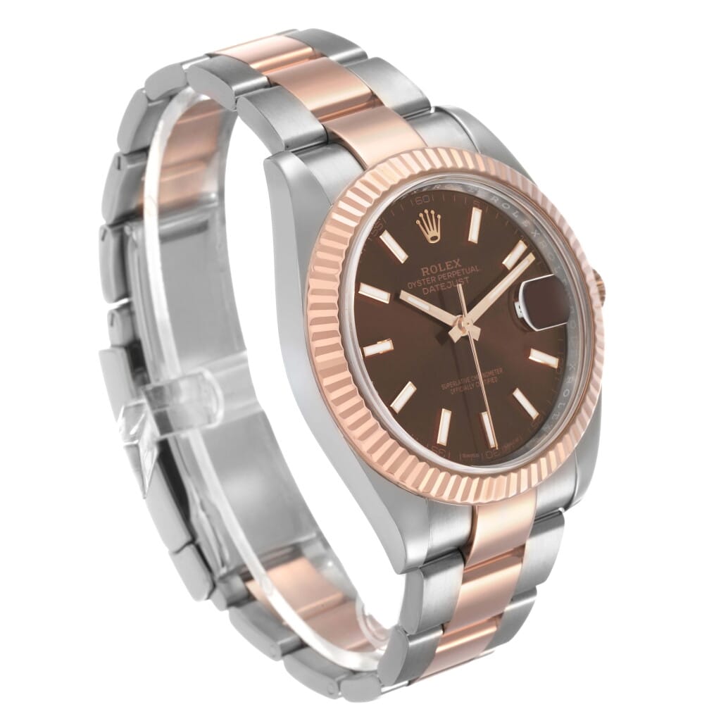 Datejust (Reference 126331). A 41mm stainless steel rose gold automatic wristwatch with date. 2018