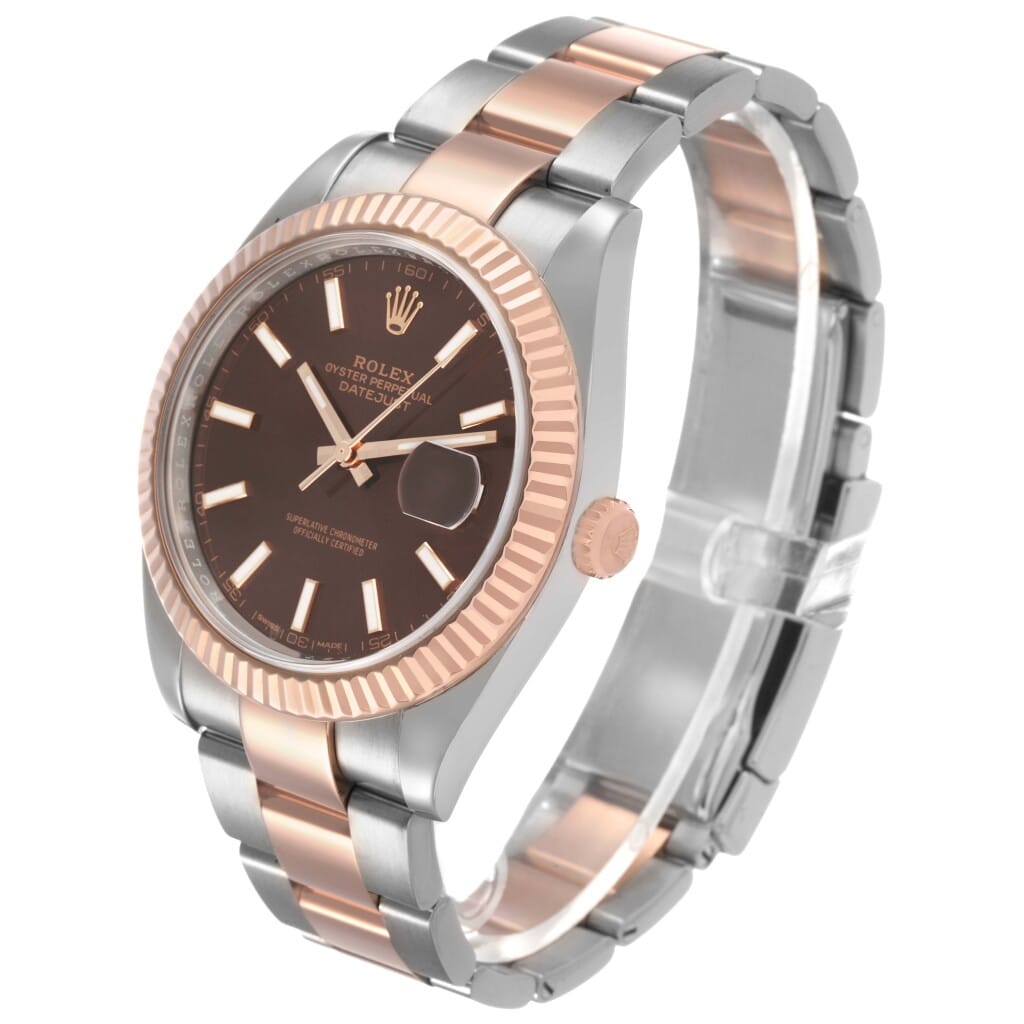 Datejust (Reference 126331). A 41mm stainless steel rose gold automatic wristwatch with date. 2018