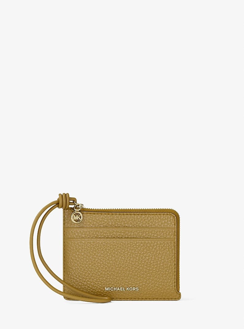 Jet Set Small Pebbled Leather Card Case Wristlet