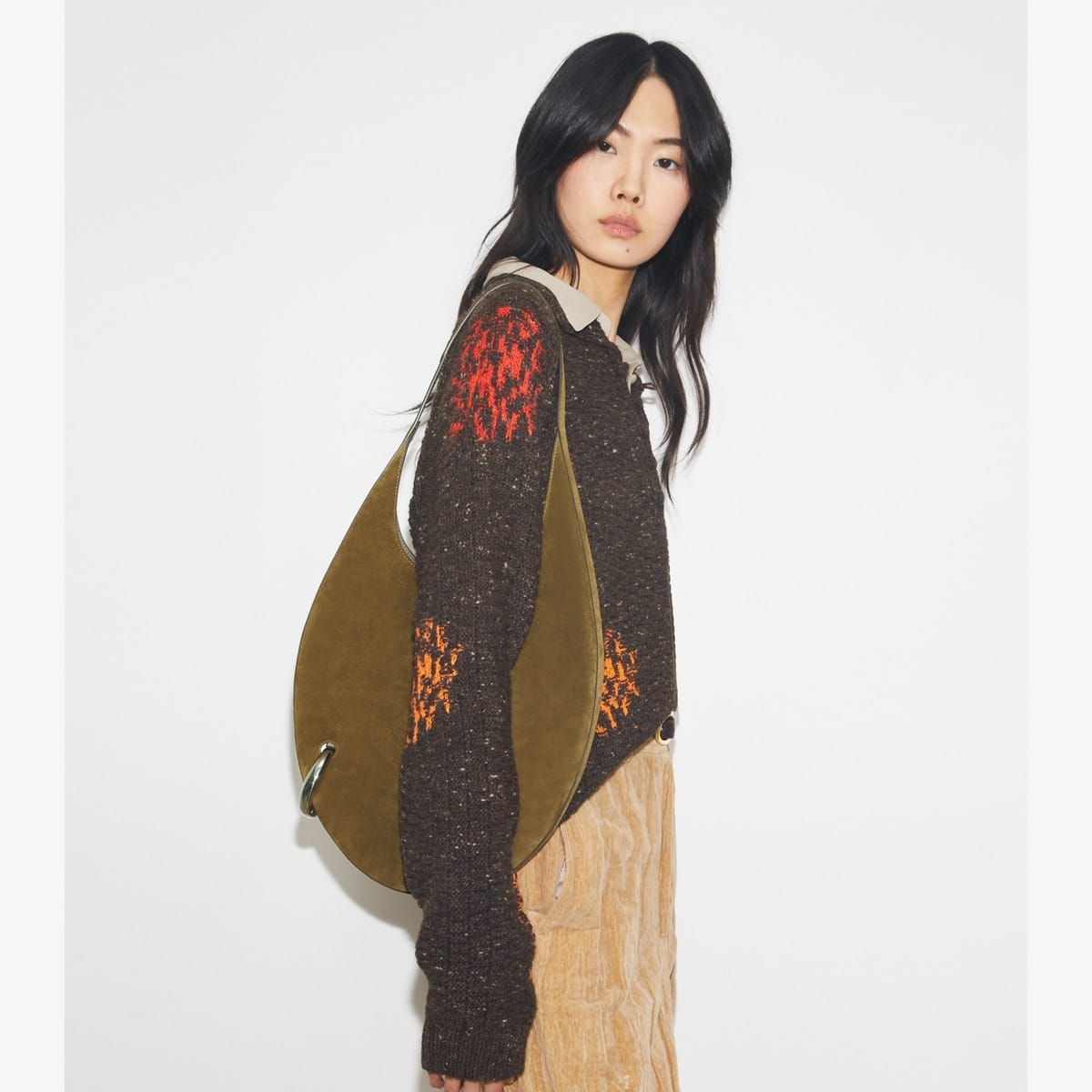 Pierced Suede Bag