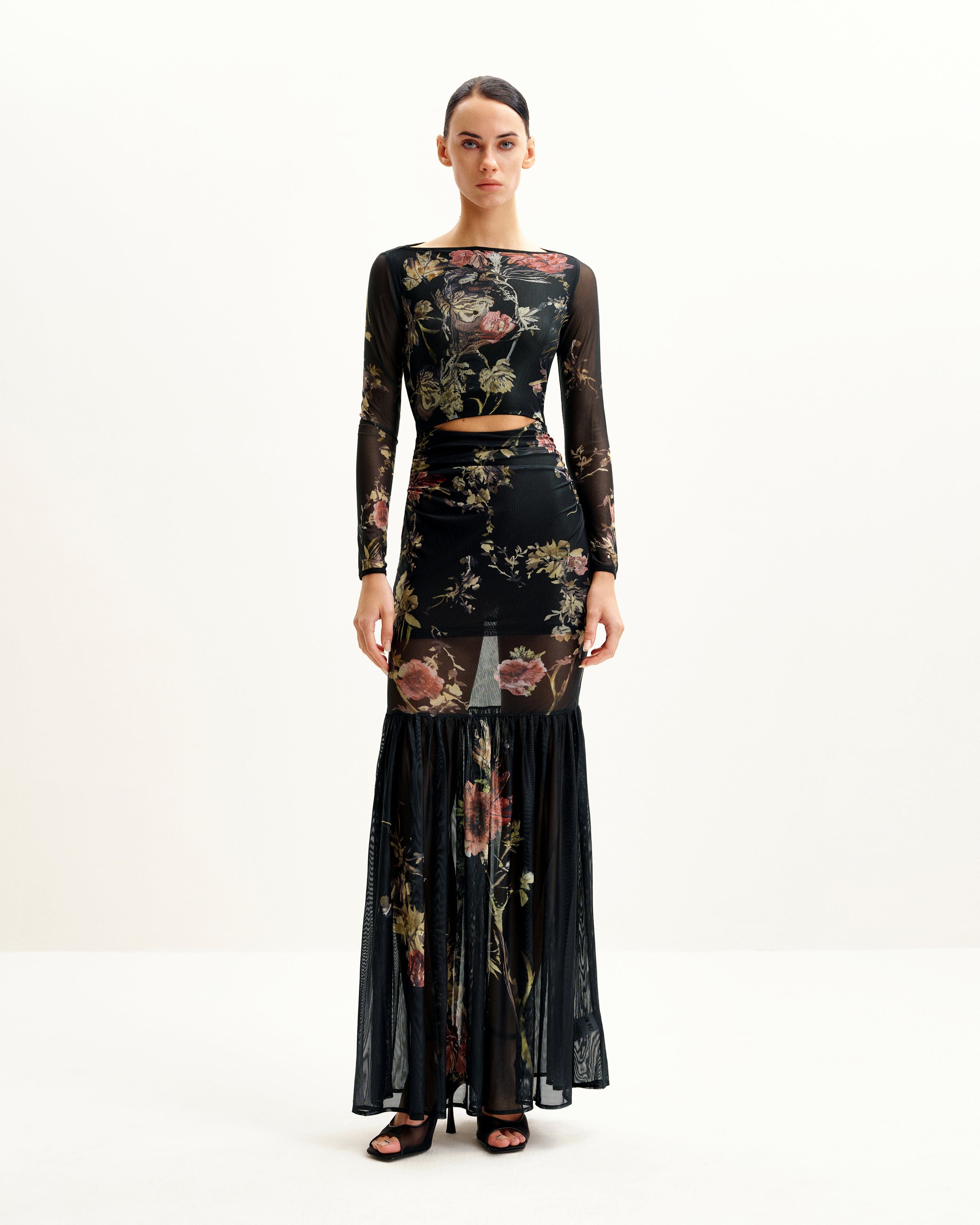 Alicia Printed Mesh Dress - Multicolor