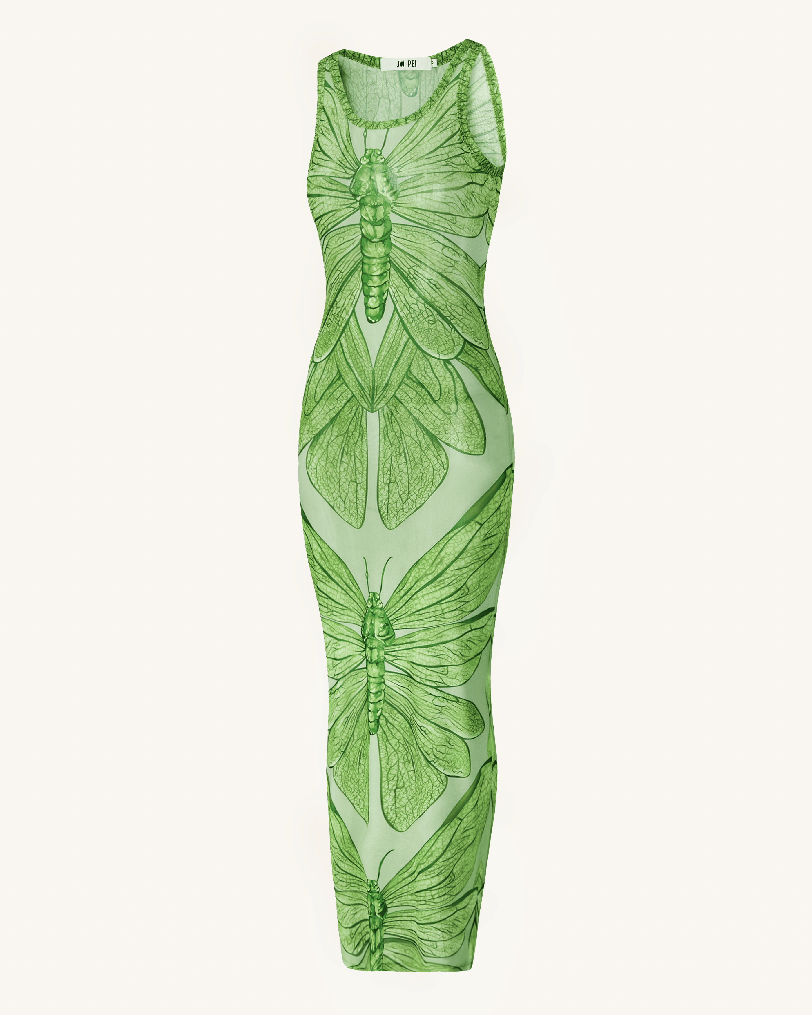 Dragonfly Axis Tank Mesh Dress - Green