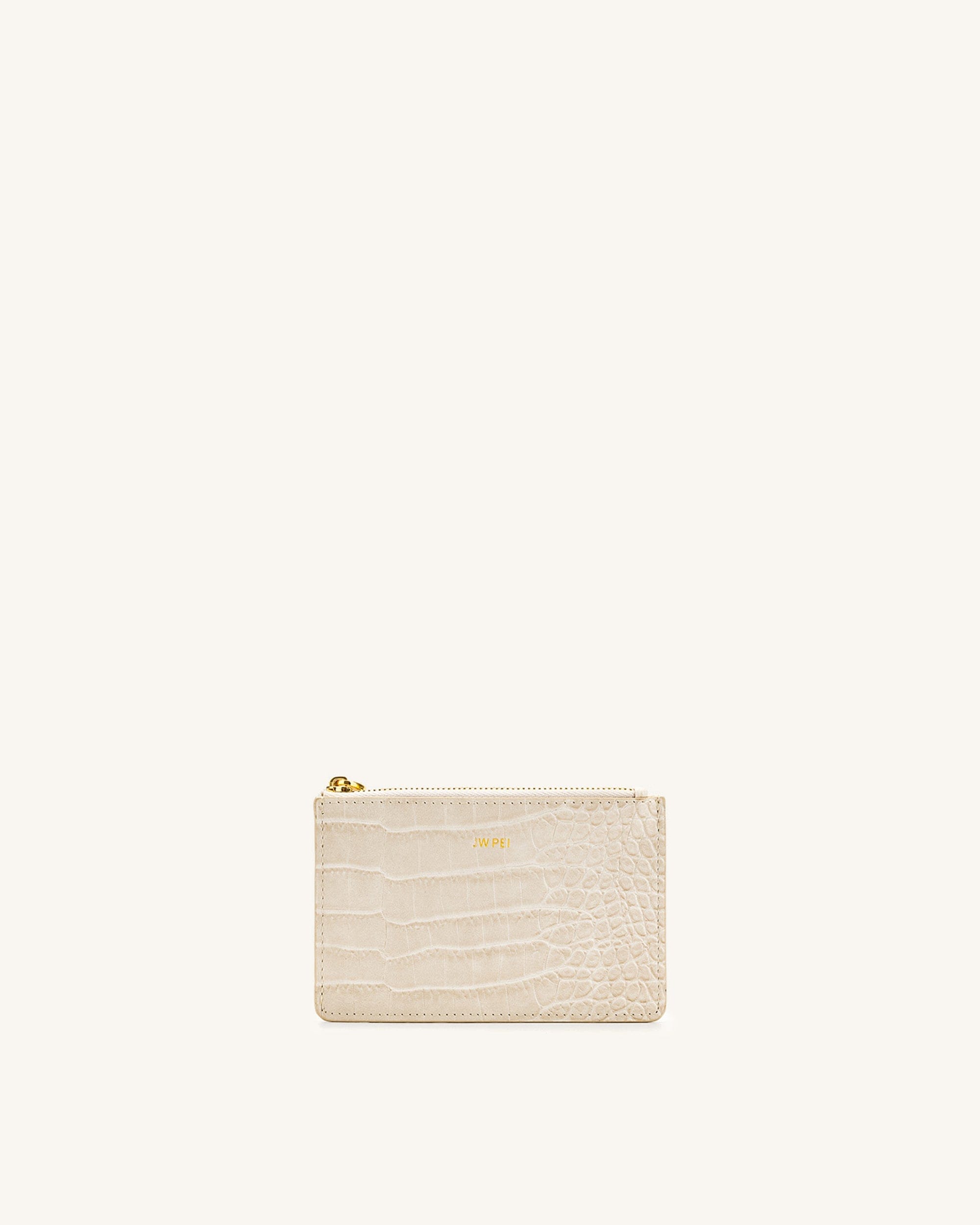 Quinn Zipped Card Holder - Brown Croc