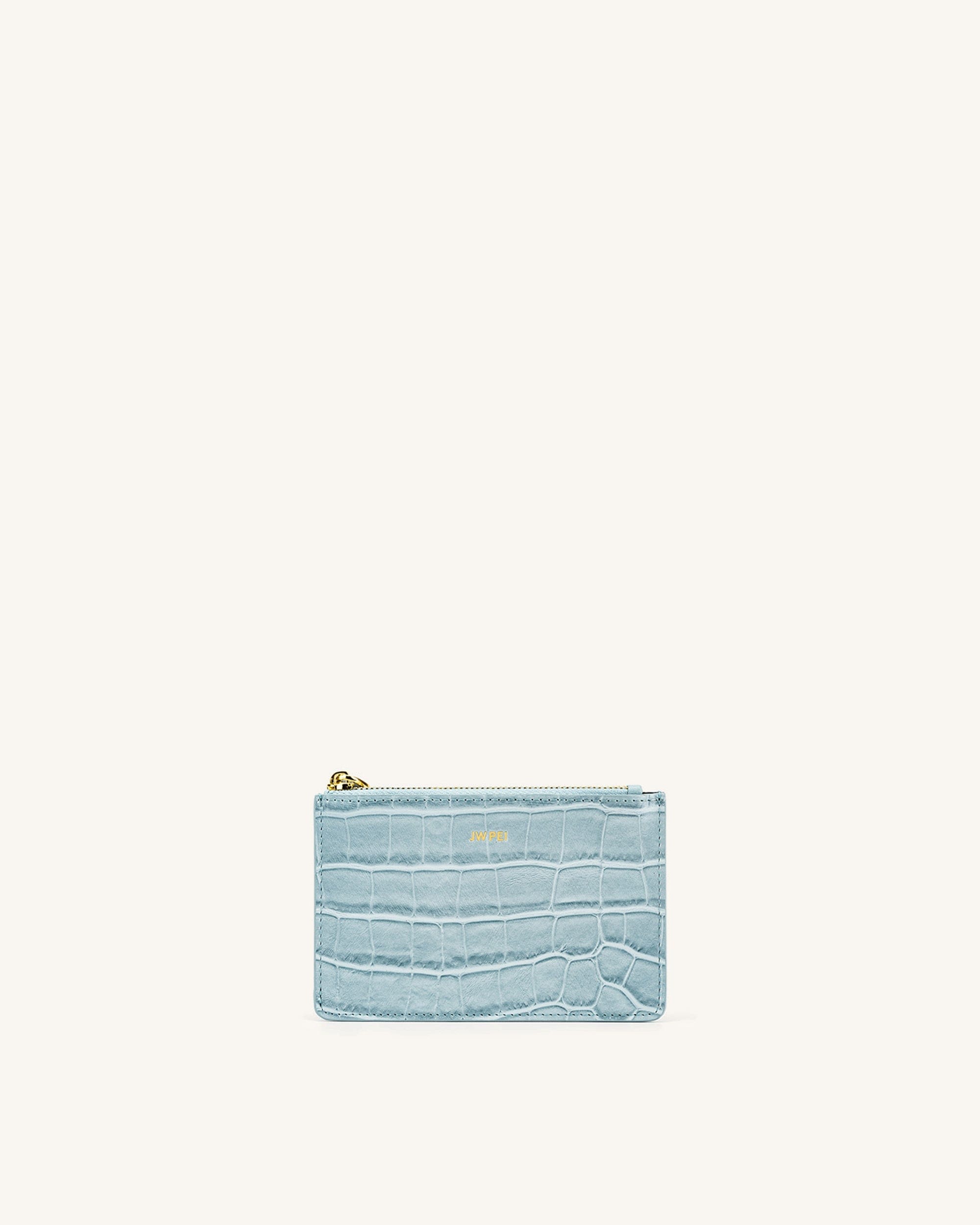 Quinn Zipped Card Holder - Brown Croc